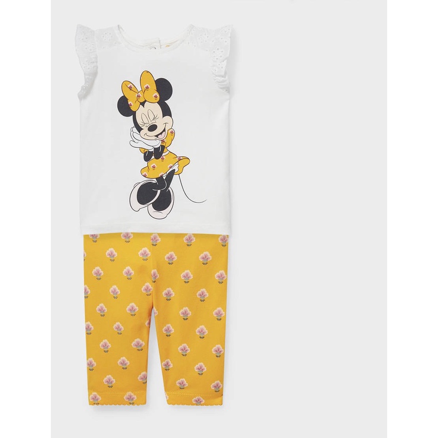 Set bộ cotton mickey minnie quần legging cho bé gái từ 8 đến 15 kg