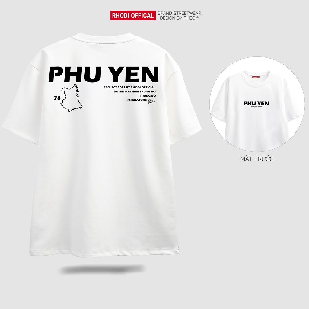 Áo thun local brand RHODI phông cổ tròn tay lỡ unisex nam nữ thế hệ genz Text Phú Yên