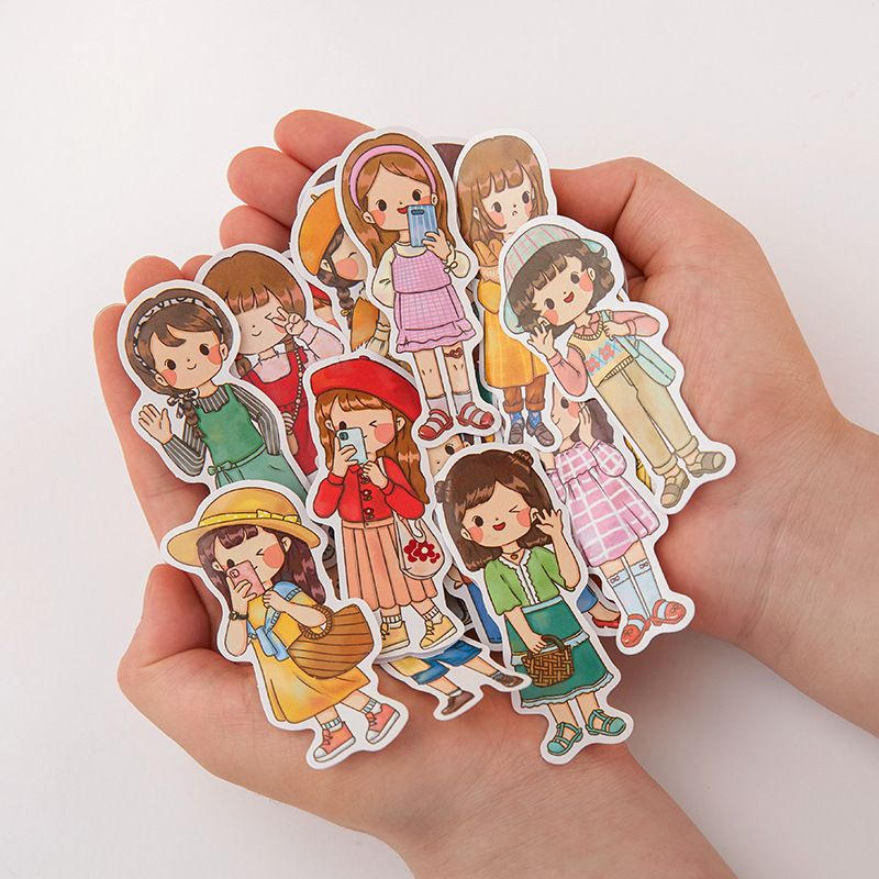 Set 20 sticker hình chàng trai cô gái/ boy girl dễ thương