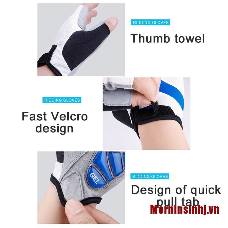 ✨Morninsinhj Breathable Lycra Fabric Unisex Cycling Gloves Road  Bicycle Half Finger Glove