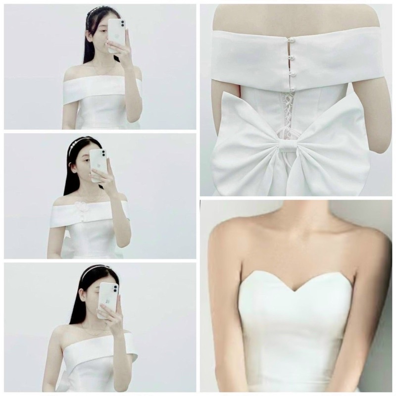 Đầm cưới cô dâu đi bàn body dạ hội đuôi cá dài 5 kiểu trong 1 Mihasa