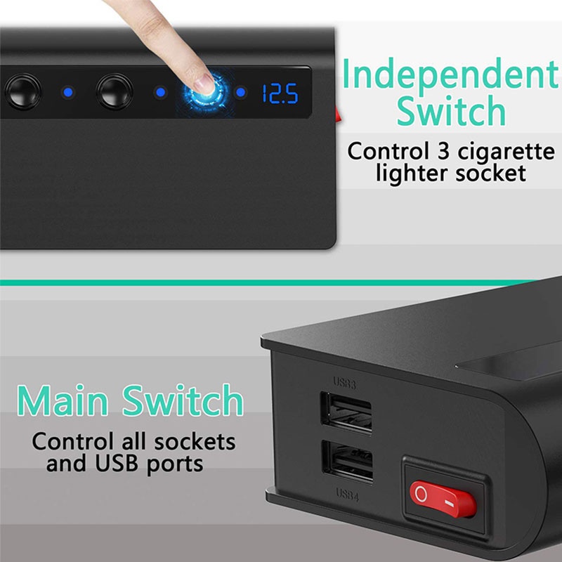 Bộ sạc nhanh SEAMETAL 180W 12V cổng sạc USB kép QC 3.0 đa năng cho xe hơi