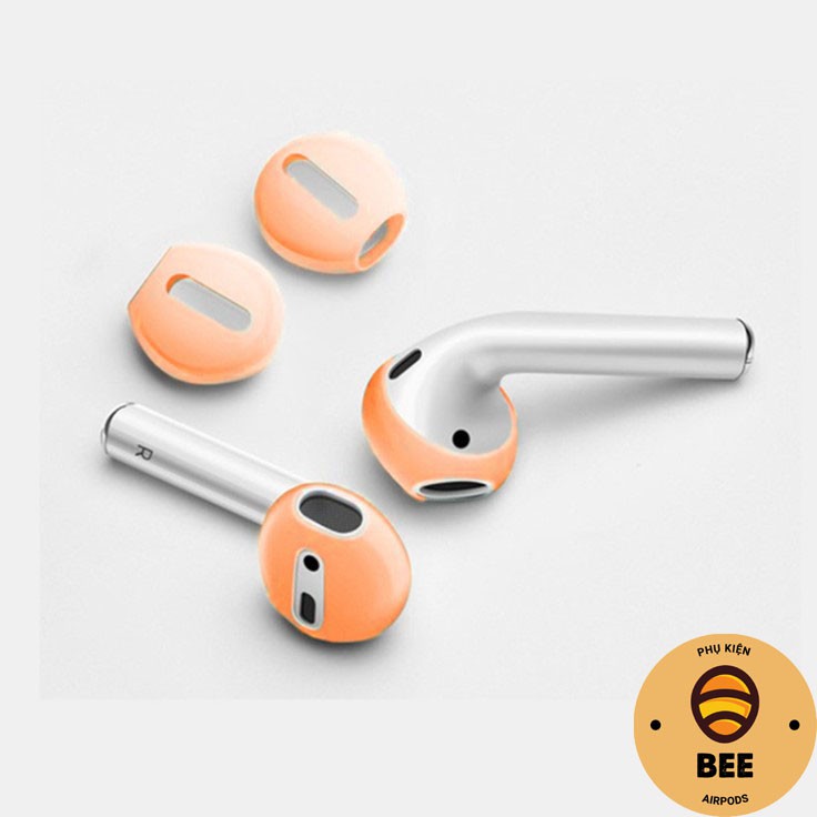 2 Nút Cao Su Silicon Siêu Mỏng Bọc Tai Nghe Apple Airpods 1 2 Chống Va Đập , Trầy Xước - BEE SHOP