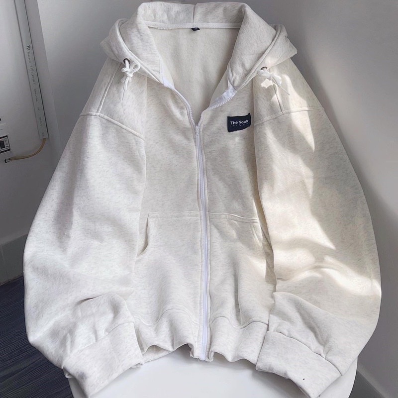 [HÀNG ĐẸP] Áo Khoác Nỉ Mũ Zip Kéo Khoá TAG CHỮ THENOAH From To Unisex( kèm video ảnh thật)