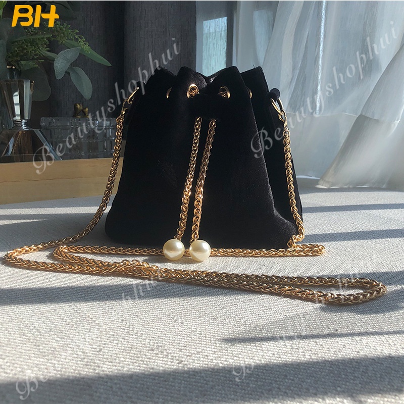 Túi Đeo Chéo Dây Rút Màu Sắc Ngọt Ngào Phong Cách Retro Thời Trang Cho Nữ