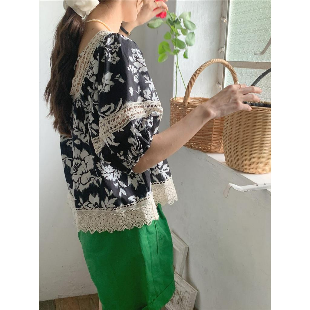 Áo Sơ Mi Ren Hoa Ngắn Tay Thời Trang Sành Điệu 53322