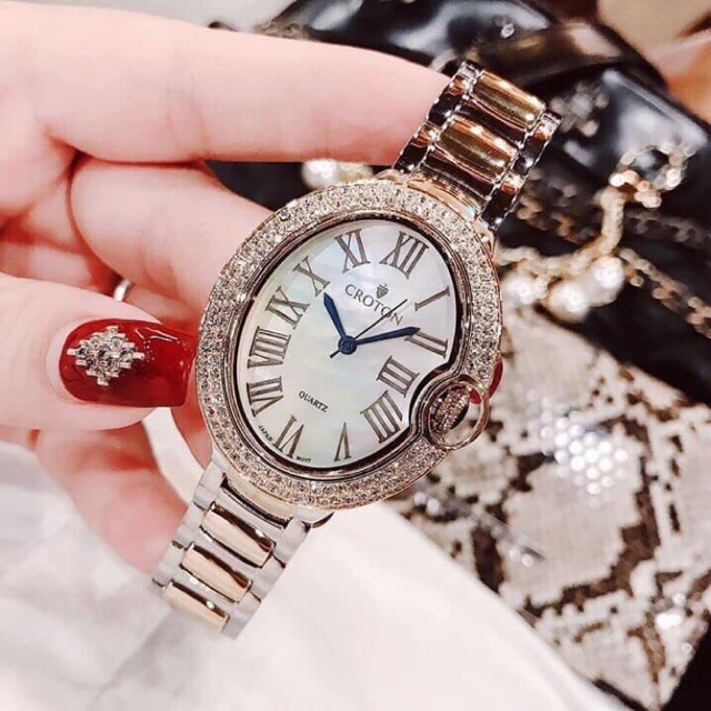 Đồng hồ nữ Croton nội địa Mỹ dây kim loại demi gold chính hãng xách tay giá rẻ