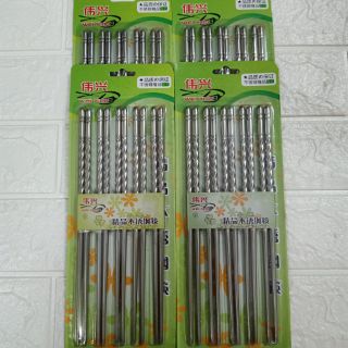 Sét 5 đôi đũa inox xoắn chống trơn