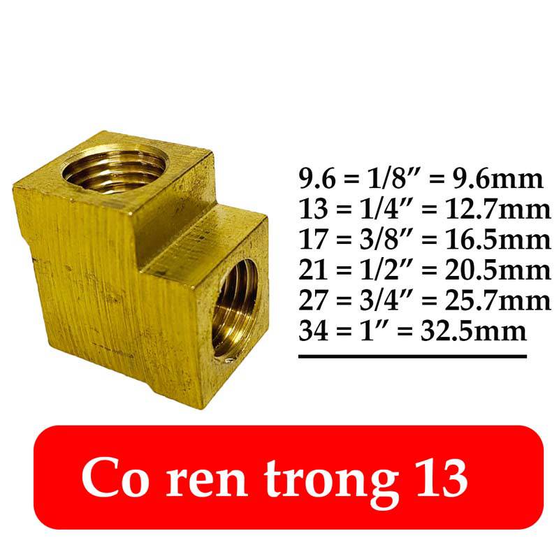 Co Hai Đầu Ren Trong Thau - Nối Góc 90 Độ Ren Trong - Kép Cong Nối Thiết Bị Hơi Nước