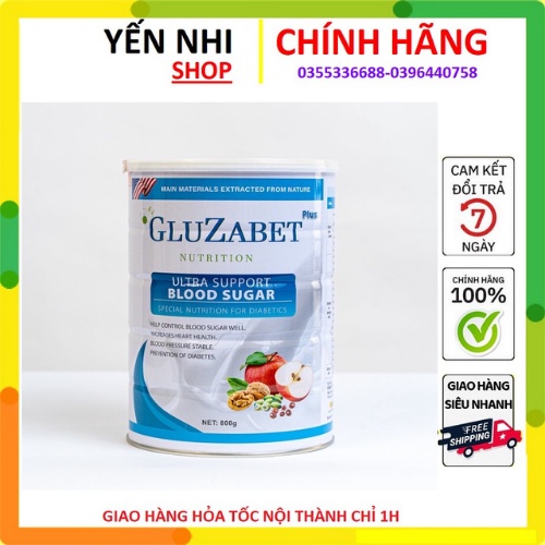 Sữa non tiểu đường Gluzabet 800g ổn định đường huyết, ăn ngon ngủ ngon