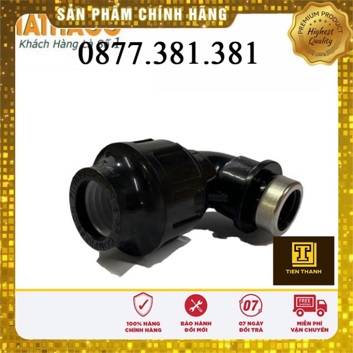 Cút Ren Trong HATHACO Dùng Cho Ống HDPE (D20 - D25) Ra Ống Ren Trong 1/2", 3/4", 1"