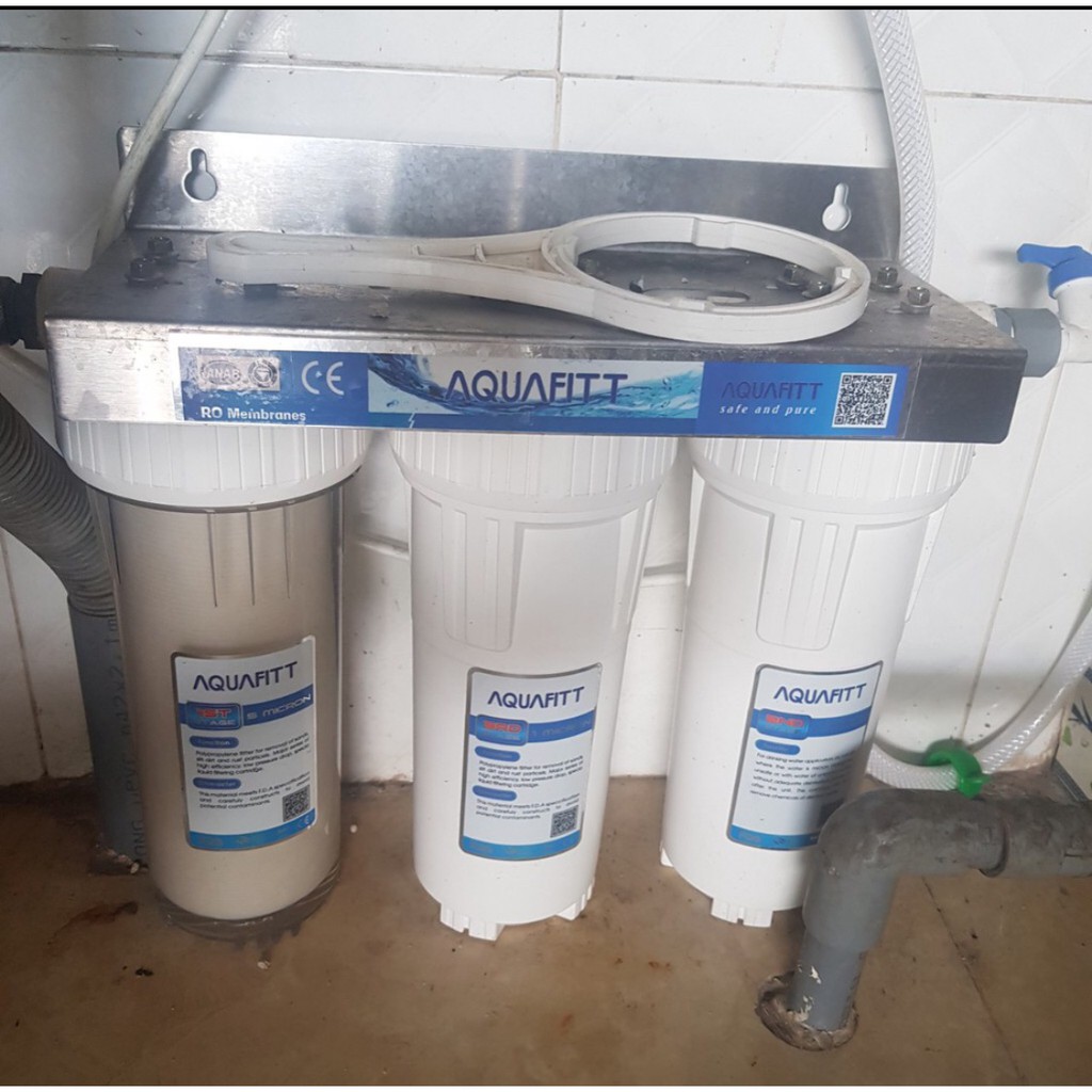 Bộ lọc nước cao cấp 3 cốc lọc kèm lõi và giá đỡ