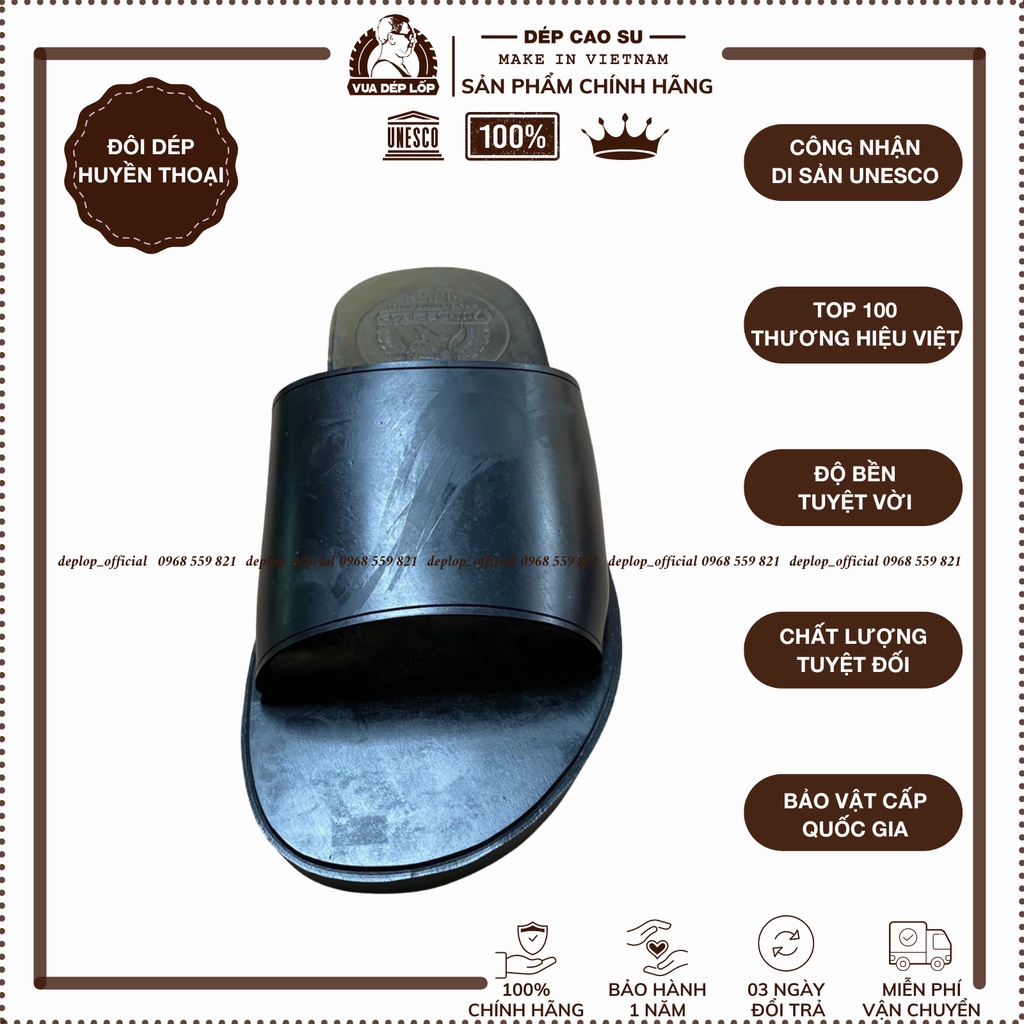 Dép cao su quai ngang, dép lốp máy bay cao cấp deplop_official trẻ trung cá tính siêu bền không đen chân