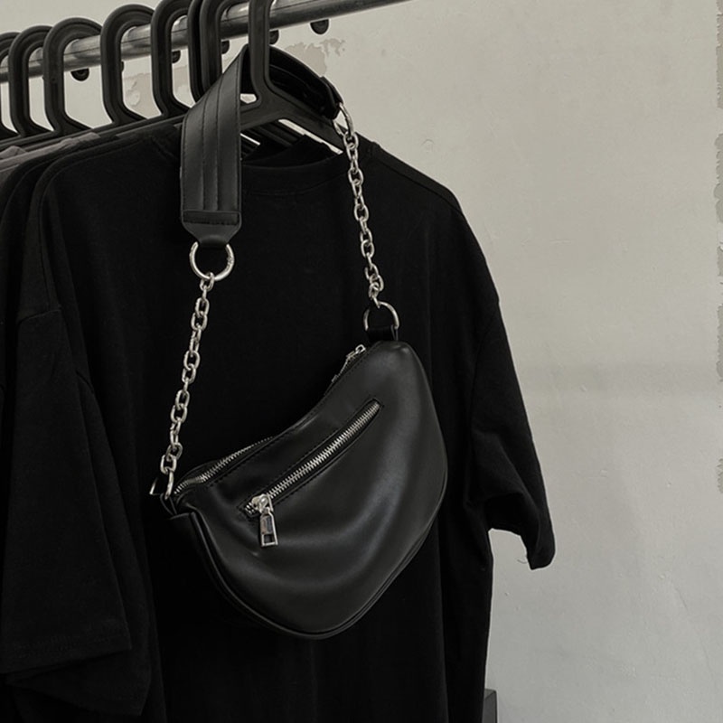 Túi xách IELGY dây xích dày nửa vòng tròn cho nữ