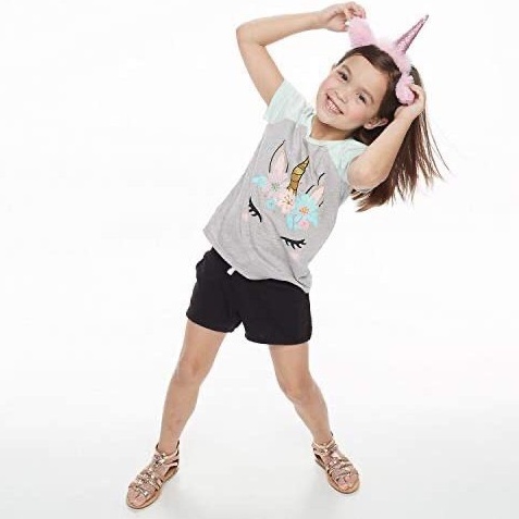 Quần Đùi Short Thun Cotton bé gái Cat&Jack đẹp mềm mát phù hợp mặc nhà đi học bảng màu dễ thương XanhHouse