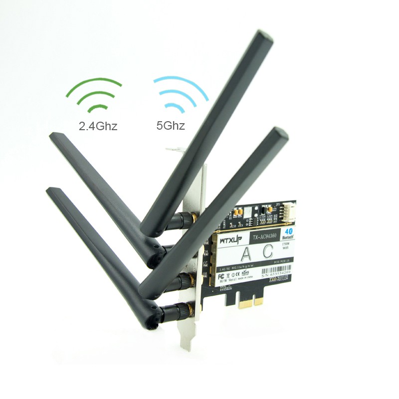 Card mạng không dây wtxup 2 băng tần kép 867mbps cho Intel 802.11AC PCI | BigBuy360 - bigbuy360.vn