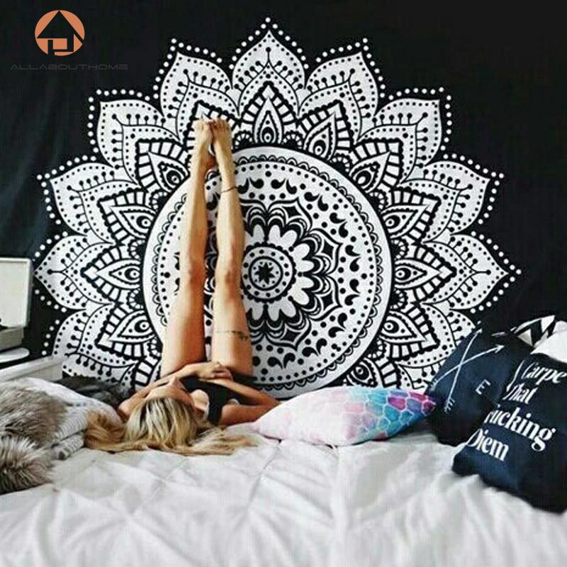 ABH❤ Thảm treo tường họa tiết theo phong cách Indian Mandala Tapestry Hippie Bohemian