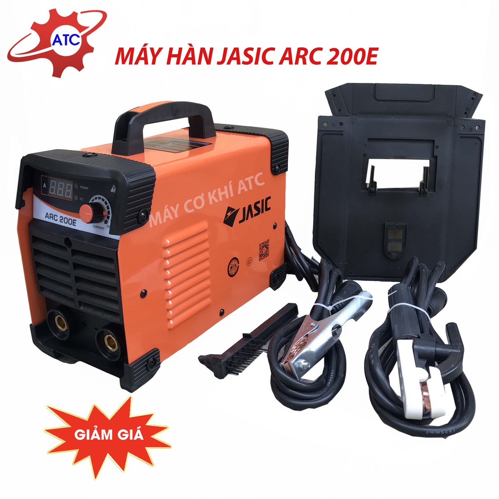 Máy Hàn Điện Tử Jasic ARC 200E | Máy hàn que tặng Mặt nạ có Kính chống lóa và Búa gõ sỉ | Bảo Hành chính hãng 1 năm