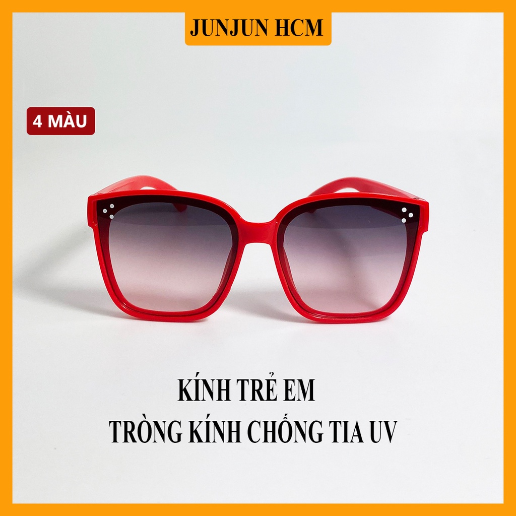Kính mát trẻ em thời trang JJ2022026 gọng vuông, tròng đen chống bụi, chống tia UV dành cho bé từ 2 đến 6 tuổi