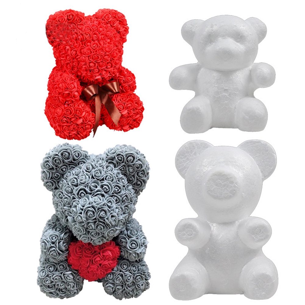 Chú gấu bằng xốp hoặc bộ 100 bông hoa hồng nhân tạo dùng để làm đồ thủ công