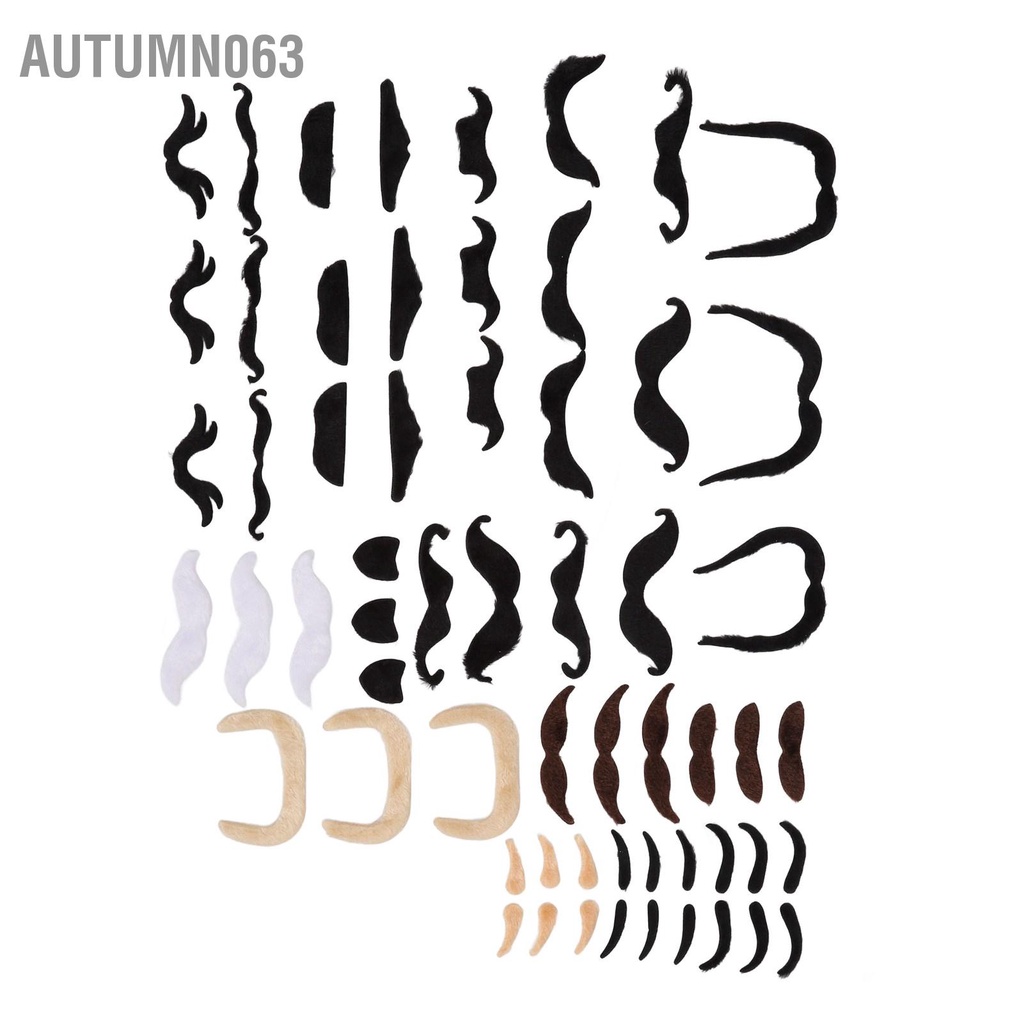 Autumn063 Bộ râu mày giả lông và ria mép nhân tạo hình bích ngắn với keo dán mặt sau cho bữa tiệc chủ đề