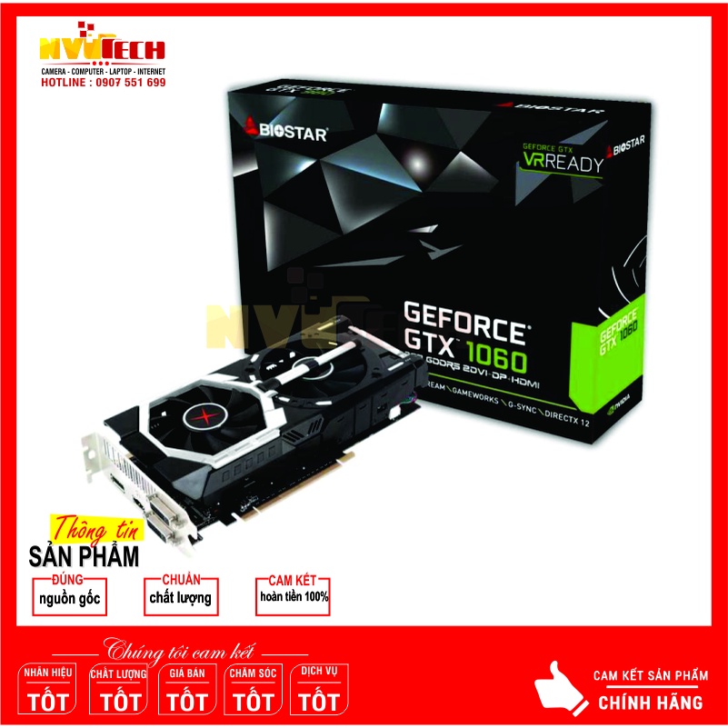 Card màn hình BIOSTAR GTX 1060 3GB  BH1T
