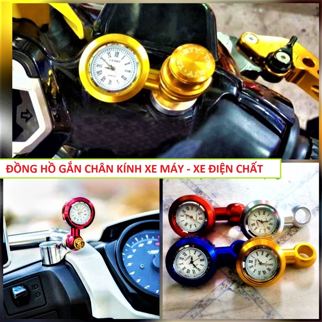 ĐỒNG HỒ MINI GẮN VỊ TRÍ GƯƠNG CHIẾU HẬU - PHỤ KIỆN XE MÁY - ĐỒNG HỒ MINI GẮN CHÂN KÍNH NHỎ GỌN CỰC ĐẸP CHỐNG NƯỚC ĐI MƯA