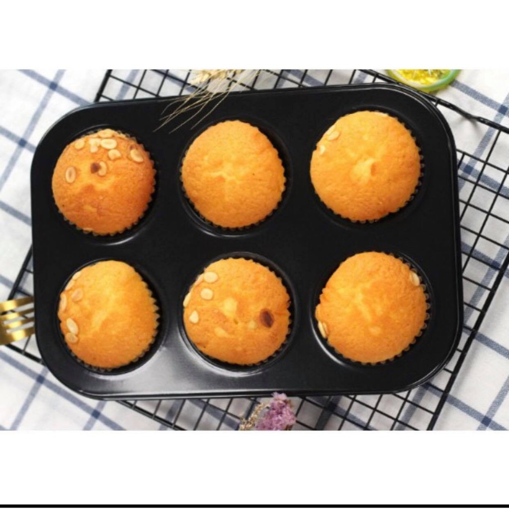 Khuôn Bánh Chống Dính Cupcake và Muffin 6 ô to