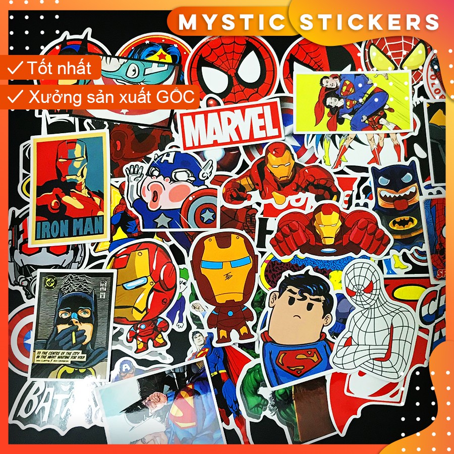 [SIÊU ANH HÙNG MARVEL COMIC#2] 50 Sticker chống nướcl dán laptop vali xe mũ bảo hiểm nhà cửa ...