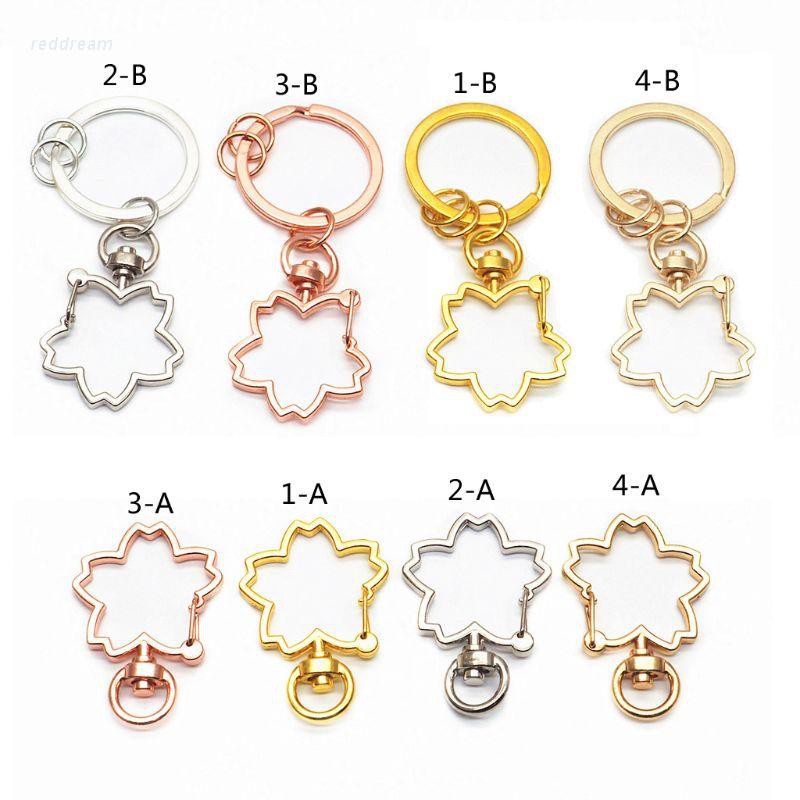 Set 5 Móc Khóa Hình Hoa Anh Đào Bằng Kim Loại Diy