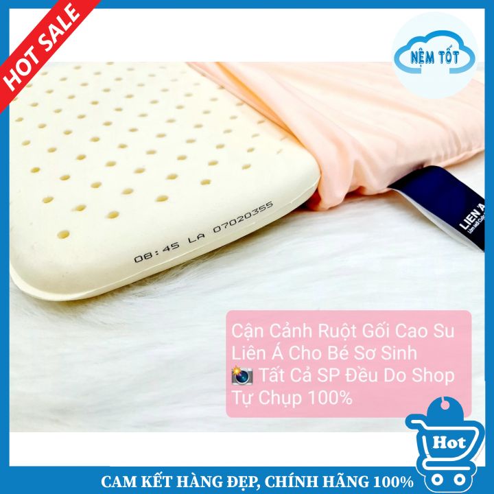 🛑ƯU ĐÃI🛑Gối Cao Su Thiên Nhiên Cho Bé Nhỏ Sơ Sinh - Liên Á Chính Hãng, Ruột Gối Bé Sơ Sinh Chống Méo Đầu - NỆM TỐT HCM