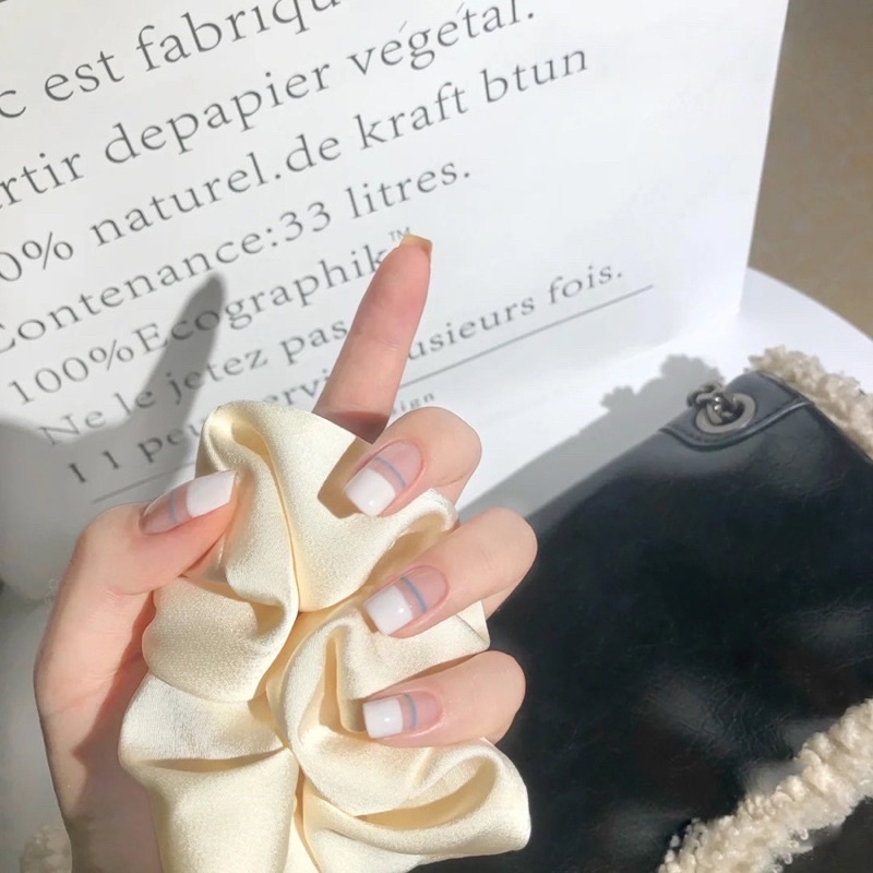 Bộ 24 móng tay D101 giả hoạ tiết xinh xắn, dáng móng ngắn tiện lợi ( Tặng kèm keo và dũa )