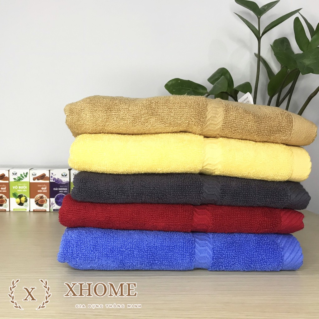 Khăn tắm cỡ trung - Khăn lau đầu xuất dư 100% cotton KT35X80 dày mềm