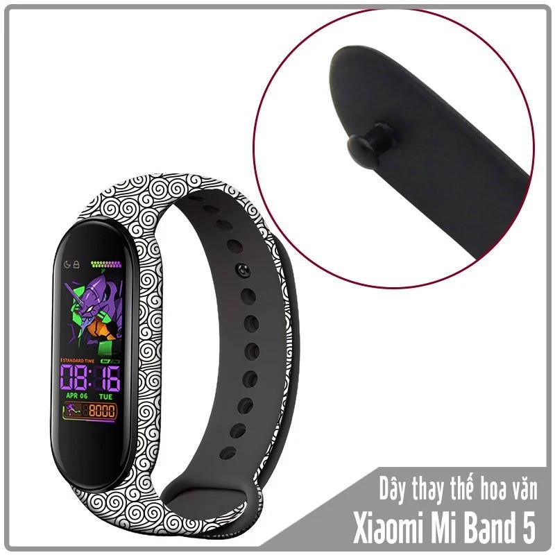 Dây đeo thay thế cho Xiaomi Miband 5 hoa văn 19 mẫu khác nhau, nhựa dẻo TPU