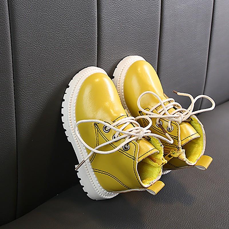 Giày bốt làm từ da phong cách Hàn Quốc dành cho bé