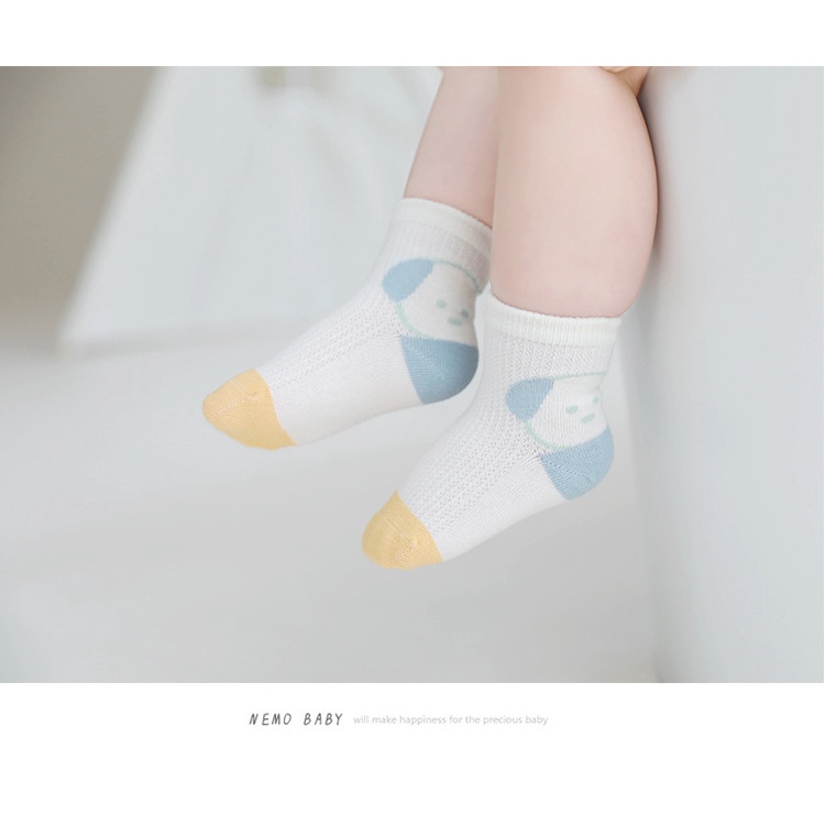Bộ 4 đôi vớ KOKOROCARE cotton siêu mỏng in họa tiết hoạt hình dễ thương thời trang mùa hè cho bé 0-3 tuổi