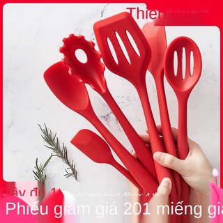 Sáng tạo dụng cụ nhà bếp silicone Bộ 10 món nấu thìa thìa súp thìa chống dính dụng cụ nhà bếp chuyên dụng dùng trong gia