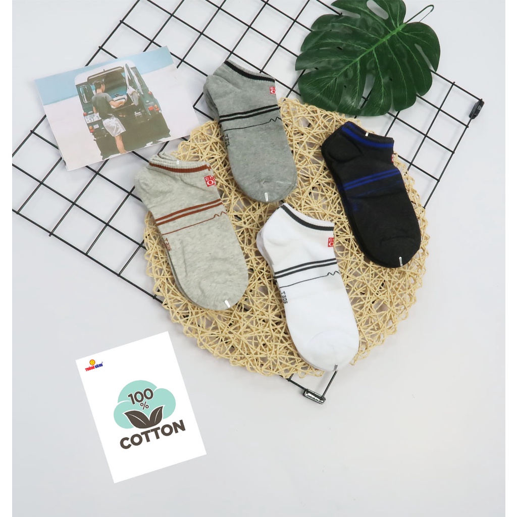 Tất thể thao Nam Nữ cổ ngắn vớ unisex chất cotton kháng khuẩn chống hôi chân hàng Thủ Đô Vàng T312