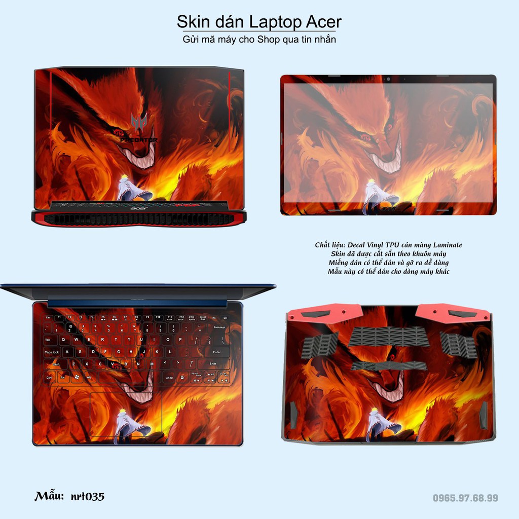 Skin dán Laptop Acer in hình Naruto nhiều mẫu 2 (inbox mã máy cho Shop)