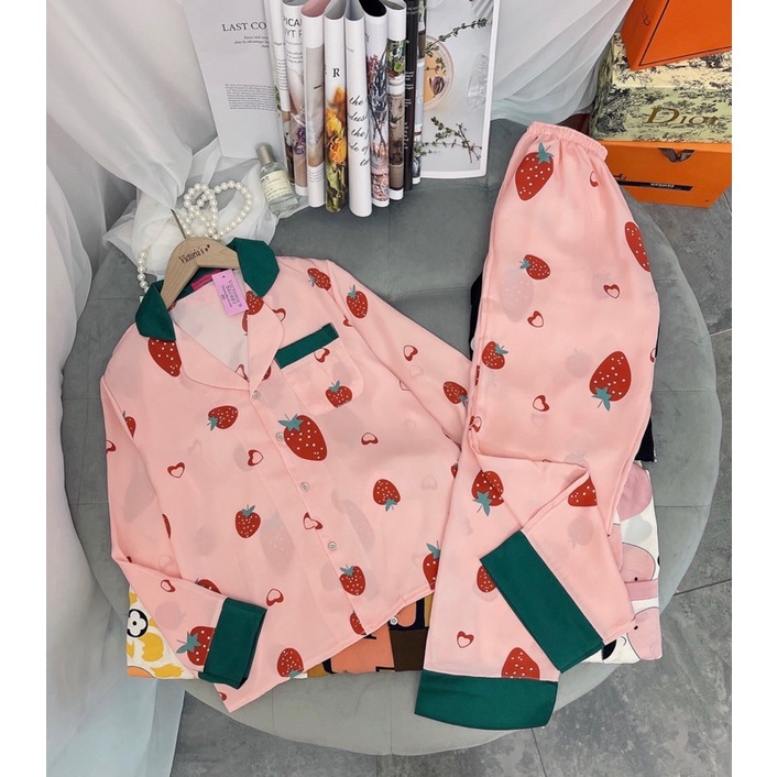 Bộ pijama,Bộ đồ mặc nhà dài tay quần dài lụa satin mềm mịn, thoáng mát đa dạng mẫu mã màu sắc