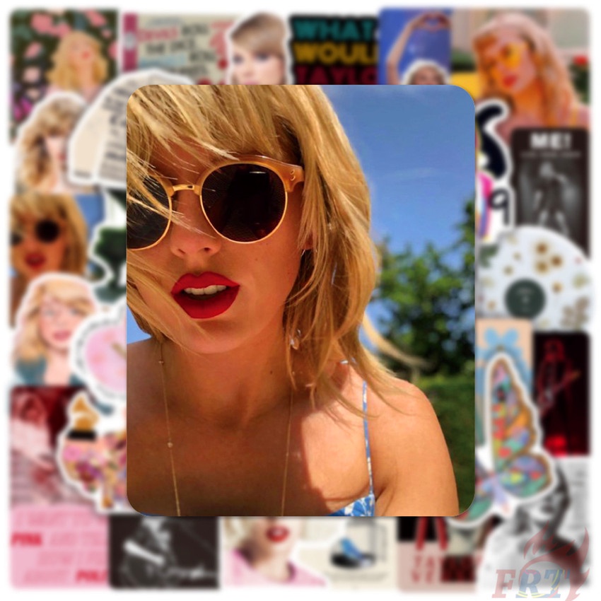 Set 50 miếng dán hình nữ ca sĩ nổi tiếng Taylor Swift dùng trang trí thủ công