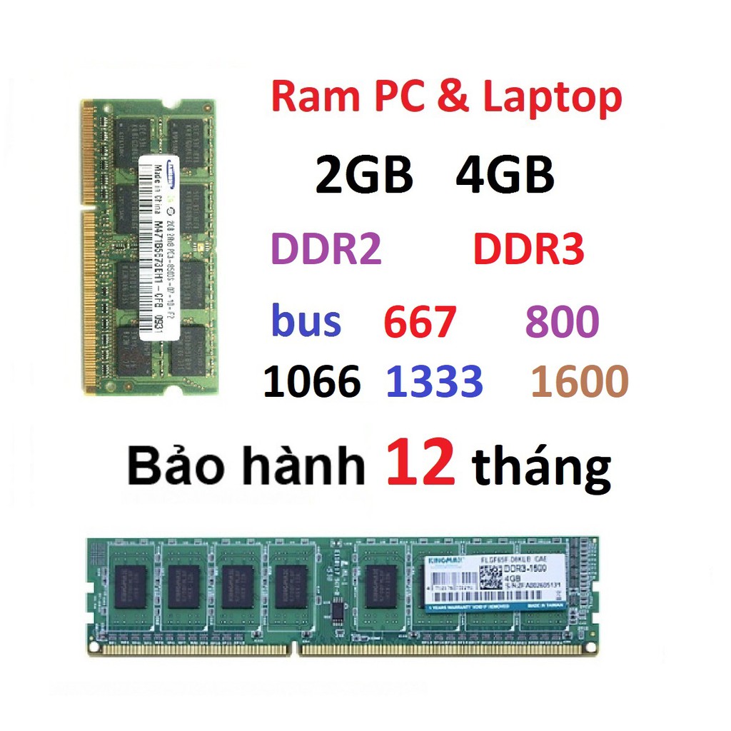 Ram ddr3 4gb 1333 2gb 1066 ddr3L 1600 ddr2 bus 800 667 1066 tháo máy ram laptop ram pc ram máy tính bàn