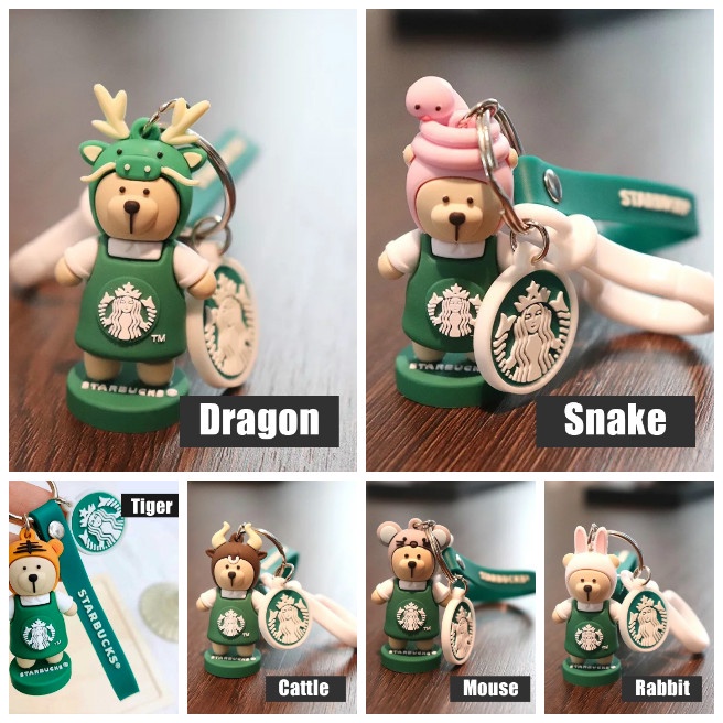 Móc khóa PVC mặt Starck starbucks hoạt hình dễ thương