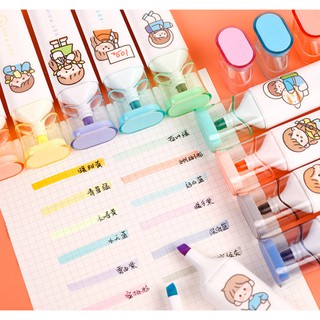 BỘ BÚT HIGHLIGHT 6 CÂY MORANDI Bút Highlighter Bút Nhớ Retro color - HPK0558