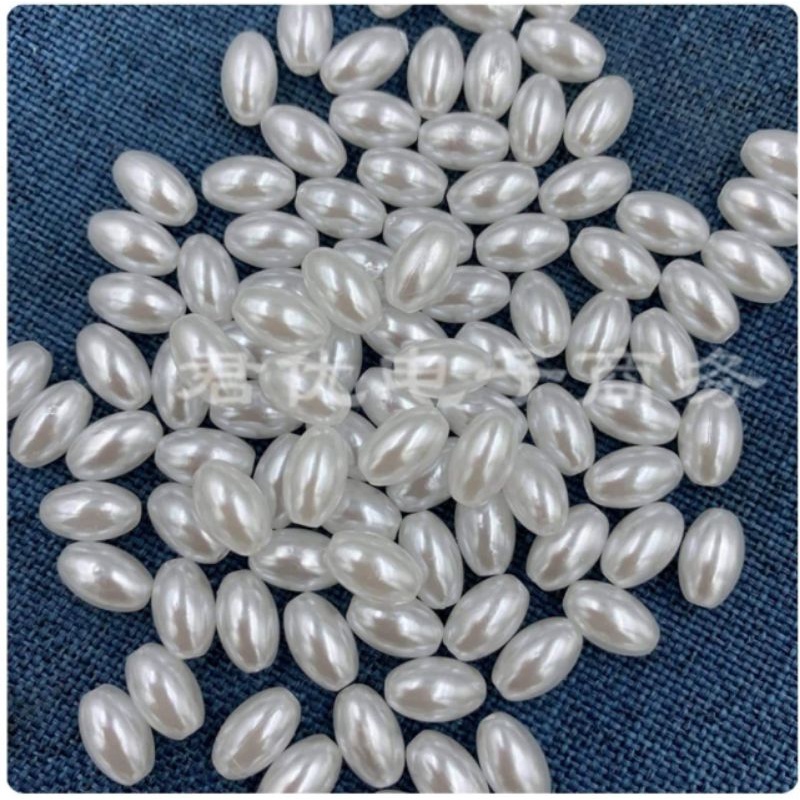 50g hạt gạo size 4×8, 6×10, 8×12, 6×12 Màu trắng, màu kem, nguyên liệu làm trâm cài tóc cổ trang, nguyên liệu diy