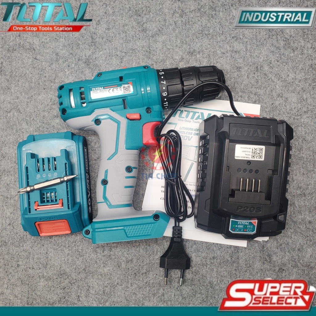 MÁY KHOAN VẶN VÍT DÙNG PIN TOTAL 20V TDLI20011
