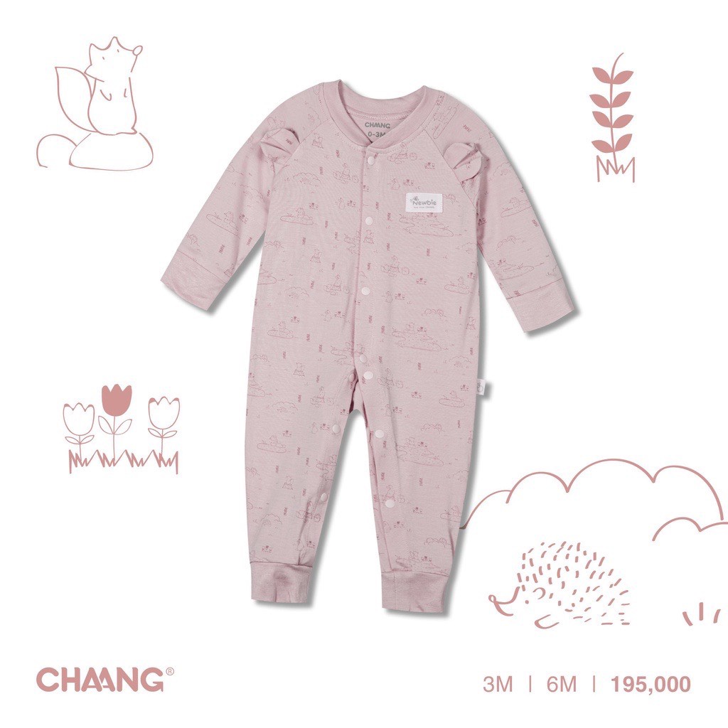 Body dài sơ sinh CHAANG vải cotton mỏng mát thấm hút mồ hôi cho bé ( KHÔNG KÈM MŨ TAY CHÂN )