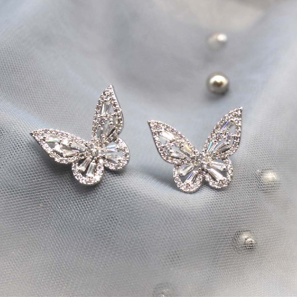 Bông Tai Hình Hoa Đính Đá Nhiều Màu Sắc Thanh Lịch Dành Cho Nữ