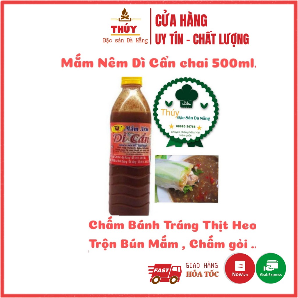 (đệ nhất mắm nêm) MẮM NÊM DÌ CẨN chai 500ml - đặc sản nổi tiếng Đà Nẵng ăn là nghiền