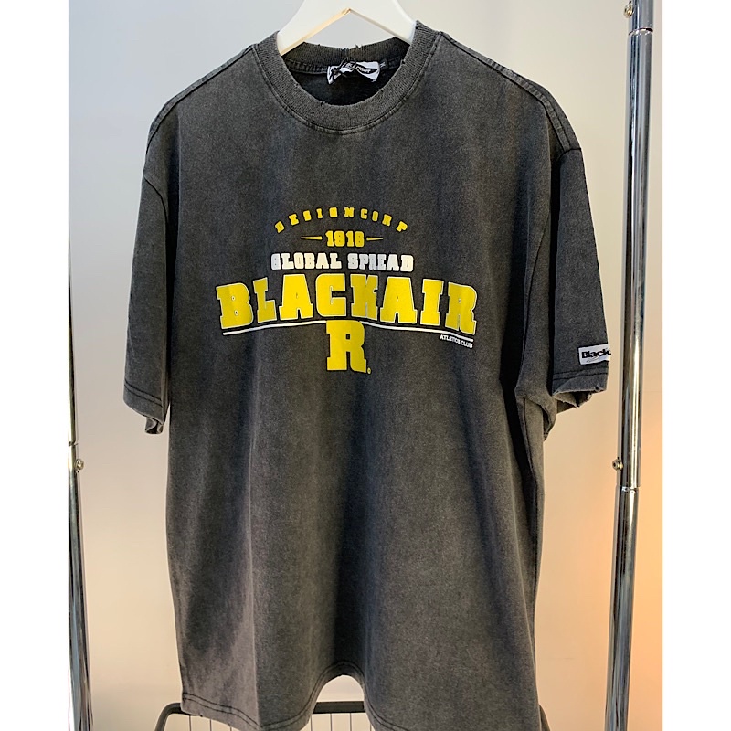 Áo phông denim wash Blackair R chính hãng hai màu hot form rộng unisex nam nữ